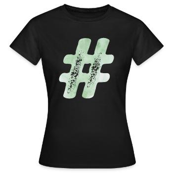 Hashtag - Watercolor - T-shirt Femme - noir - Devant - AI Model Female 172 dark (172cm)