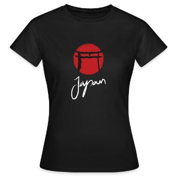 Japan Shirt Torii Tor Pagode Red Imperial - Frauen T-Shirt - Schwarz - Vorne - AI Model Female 172 dark (172cm)