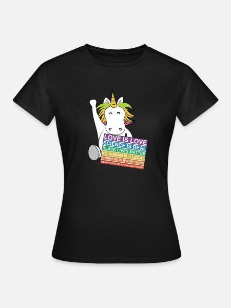 Social Justice Unicorn Activist Sign Equity - Women's T-Shirt - black