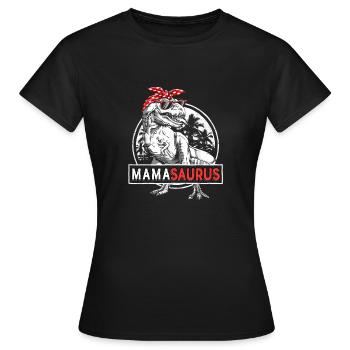 Mama Sauraus Dino Mamasaurus Rex Dinosaurier - Frauen T-Shirt - Schwarz - Vorne - AI Model Female 172 dark (172cm)