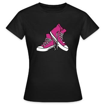 cool shoes - Women's T-Shirt - black - Front - AI Model Female 172 dark (172cm)