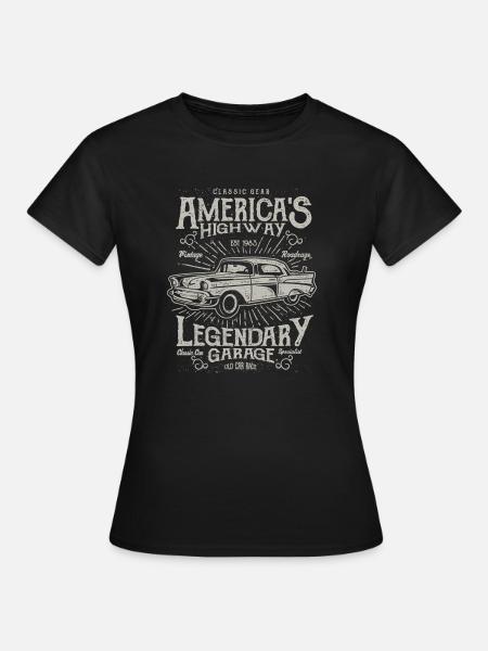 Americas Highway - Frauen T-Shirt - Schwarz