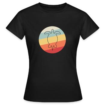 Tortue Tortue en tortue circulaire - T-shirt Femme - noir - Devant - AI Model Female 172 dark (172cm)