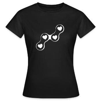 Fahrradkette Herzen Bicyclette Chaînes Cœurs - T-shirt Femme - noir - Devant - AI Model Female 172 dark (172cm)