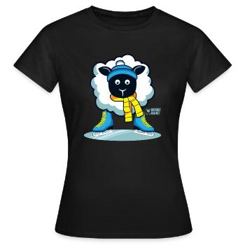 Ewe like Skating? - Women's T-Shirt - black - Front - AI Model Female 172 dark (172cm)