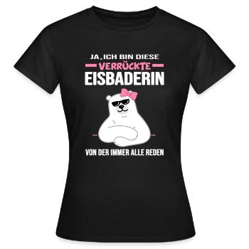 Ice bather winter pool winter swimmer - Women's T-Shirt - black - Front - AI Model Female 172 dark (172cm)