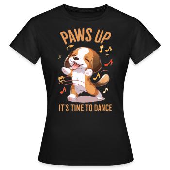 Cute Danding Dog Beagle Dancing Dog Contest - Women's T-Shirt - black - Front - AI Model Female 172 dark (172cm)