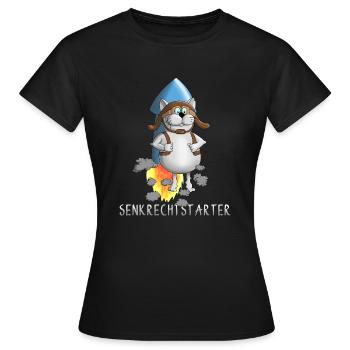 Lustige Rakete - Abheben - Start - Frauen T-Shirt - Schwarz - Vorne - AI Model Female 172 dark (172cm)