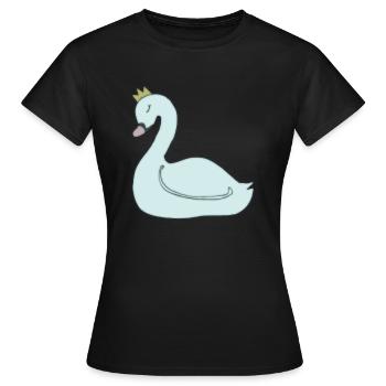Cygne bleu clair - T-shirt Femme - noir - Devant - AI Model Female 172 dark (172cm)