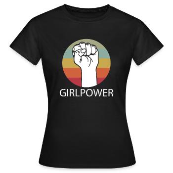 Égalité femmes-puissance motif vintage - T-shirt Femme - noir - Devant - AI Model Female 172 dark (172cm)