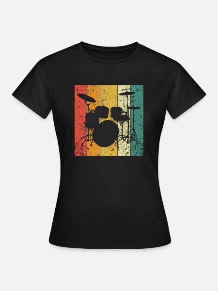 Drums Retro - Frauen T-Shirt - Schwarz