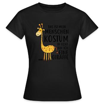 Das Ist Mein Menschen Kostuem Giraffe HARIZ - Frauen T-Shirt - Schwarz - Vorne - AI Model Female 172 dark (172cm)