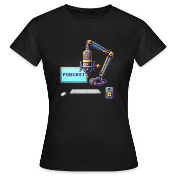 Podcast (en anglais) - T-shirt Femme - noir - Devant - AI Model Female 172 dark (172cm)
