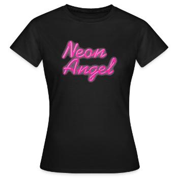 Neon Pink Angel - T-shirt Femme - noir - Devant - AI Model Female 172 dark (172cm)
