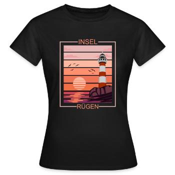 Rügen Ostsee Insel Leuchtturm Urlaub - Frauen T-Shirt - Schwarz - Vorne - AI Model Female 172 dark (172cm)