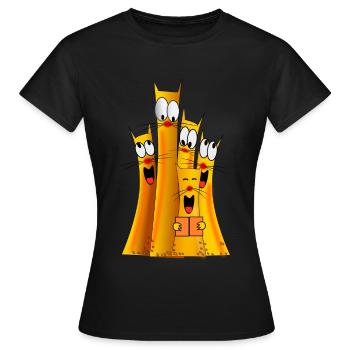 bande de chat - T-shirt Femme - noir - Devant - AI Model Female 172 dark (172cm)