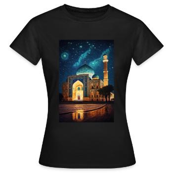 Mosquée d’Ouzbékistan - T-shirt Femme - noir - Devant - AI Model Female 172 dark (172cm)