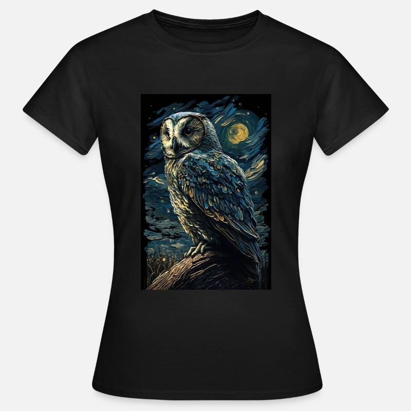 Eule - Frauen T-Shirt - Schwarz