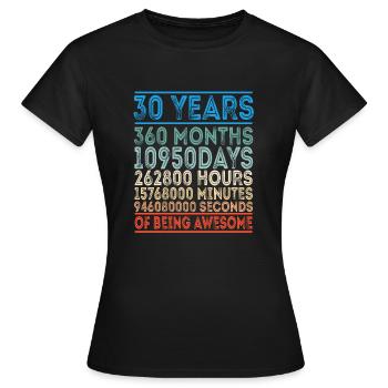 Cadeau d'anniversaire des années 30 célébrer la fête des 30 ans - T-shirt Femme - noir - Devant - AI Model Female 172 dark (172cm)