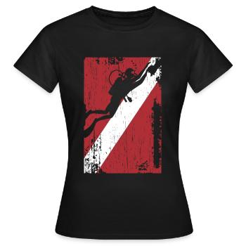 Scuba Diving Flag Diver Dive Water Oze - Women's T-Shirt - black - Front - AI Model Female 172 dark (172cm)