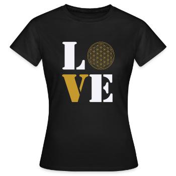 Love Lebensblume - Frauen T-Shirt - Schwarz - Vorne - AI Model Female 172 dark (172cm)