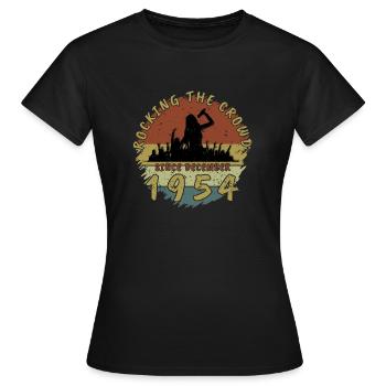70th Birthday Rocking the crowd SNG 12/1954 - Women's T-Shirt - black - Front - AI Model Female 172 dark (172cm)