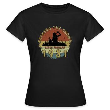 44. Geburtstag Rocking the crowd SNG 01/1981 - Frauen T-Shirt - Schwarz - Vorne - AI Model Female 172 dark (172cm)