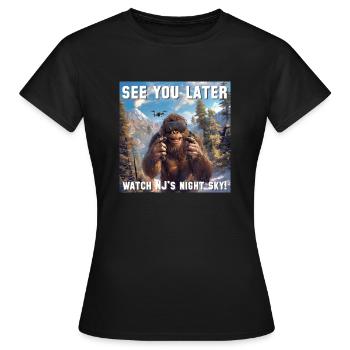 Bigfoot trolle le New Jersey avec son drone - T-shirt Femme - noir - Devant - AI Model Female 172 dark (172cm)