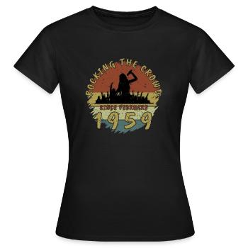66th Birthday Rocking the crowd SNG 02/1959 - Women's T-Shirt - black - Front - AI Model Female 172 dark (172cm)
