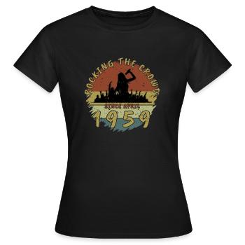 66th Birthday Rocking the crowd SNG 04/1959 - Women's T-Shirt - black - Front - AI Model Female 172 dark (172cm)
