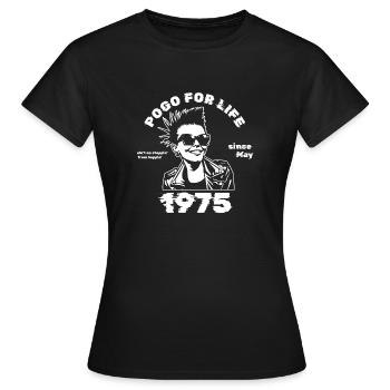 50. Birthday Pogo for life since 05/1975 - Women's T-Shirt - black - Front - AI Model Female 172 dark (172cm)