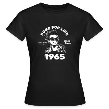 60th birthday Pogo for life since 06/1965 - Women's T-Shirt - black - Front - AI Model Female 172 dark (172cm)