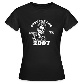 18. Anniversaire Pogo pour la vie depuis 07/2007 - T-shirt Femme - noir - Devant - AI Model Female 172 dark (172cm)