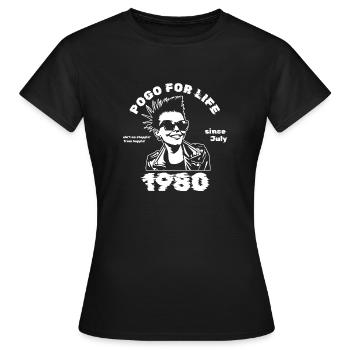 45. Birthday Pogo for life since 07/1980 - Women's T-Shirt - black - Front - AI Model Female 172 dark (172cm)