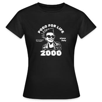 25. Anniversaire Pogo pour la vie depuis 07/2000 - T-shirt Femme - noir - Devant - AI Model Female 172 dark (172cm)