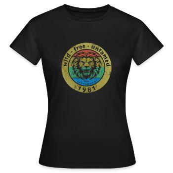 44. Anniversaire Secouant la foule depuis 09/1981 - T-shirt Femme - noir - Devant - AI Model Female 172 dark (172cm)