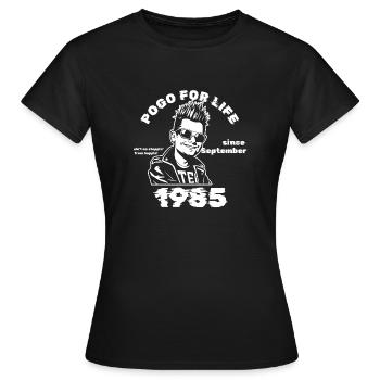 40. Anniversaire Pogo pour la vie depuis 09/1985 - T-shirt Femme - noir - Devant - AI Model Female 172 dark (172cm)