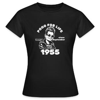 70. Anniversaire Pogo pour la vie depuis 09/1955 - T-shirt Femme - noir - Devant - AI Model Female 172 dark (172cm)