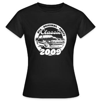 16. Geburtstag - Klassiker Musclecar 09/2009 - Frauen T-Shirt - Schwarz - Vorne - AI Model Female 172 dark (172cm)