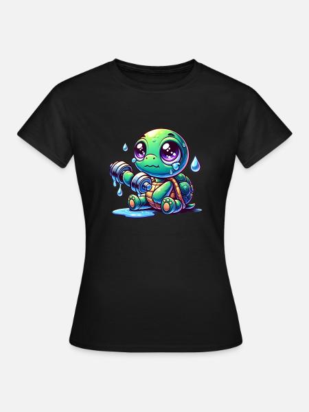 Struggle Mode: ON 🐢💪😢 - Fitness Edition - Women's T-Shirt - black