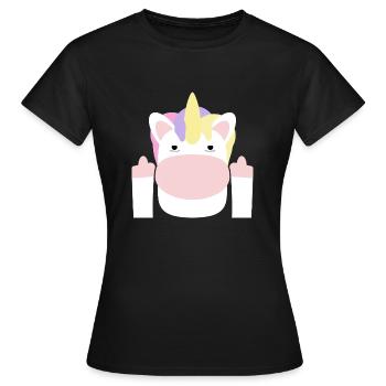 middle finger - Women's T-Shirt - black - Front - AI Model Female 172 dark (172cm)