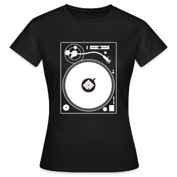 PLATTENSPIELER VINYLE DJ PLATINE VINYLE - T-shirt Femme - noir - Devant - AI Model Female 172 dark (172cm)