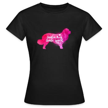 Cavalier King Charles Spaniel Mama - Frauen T-Shirt - Schwarz - Vorne - AI Model Female 172 dark (172cm)