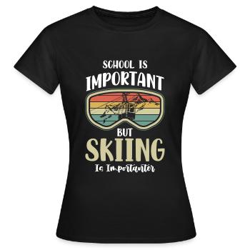 Winter Sports Holiday Pistensau Hobby - Women's T-Shirt - black - Front - AI Model Female 172 dark (172cm)