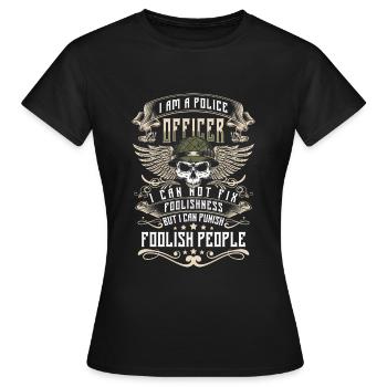 Cop Tatort Dieb Uniform - Frauen T-Shirt - Schwarz - Vorne - AI Model Female 172 dark (172cm)