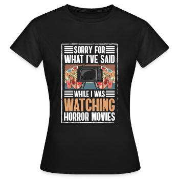 Filmliebhaber Leinwand Kinoabend Hollywood - Frauen T-Shirt - Schwarz - Vorne - AI Model Female 172 dark (172cm)
