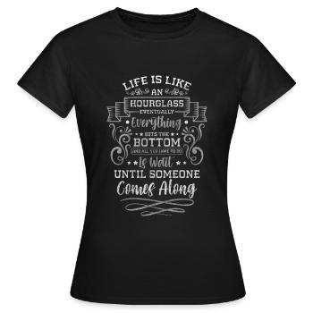 Sanduhr Kunst - Frauen T-Shirt - Schwarz - Vorne - AI Model Female 172 dark (172cm)