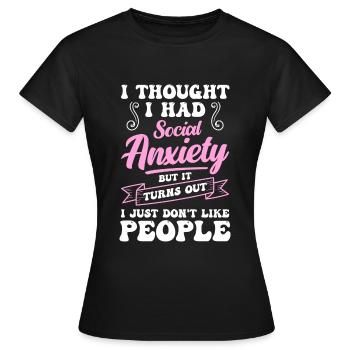 Timidement secret - T-shirt Femme - noir - Devant - AI Model Female 172 dark (172cm)