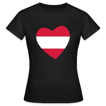 Coeur autriche - T-shirt Femme - noir - Devant - AI Model Female 172 dark (172cm)