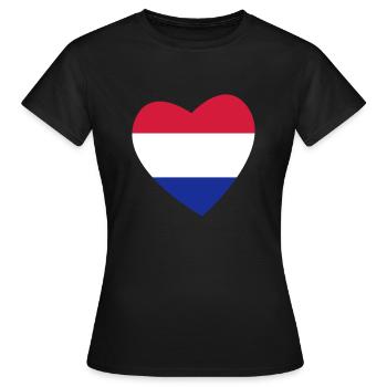 Coeur Pays-Bas - T-shirt Femme - noir - Devant - AI Model Female 172 dark (172cm)